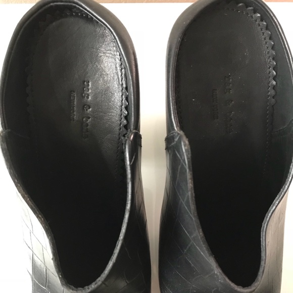 NWOT Rag & Bone Black Leather Enid Mule Shoes - Picture 4 of 5